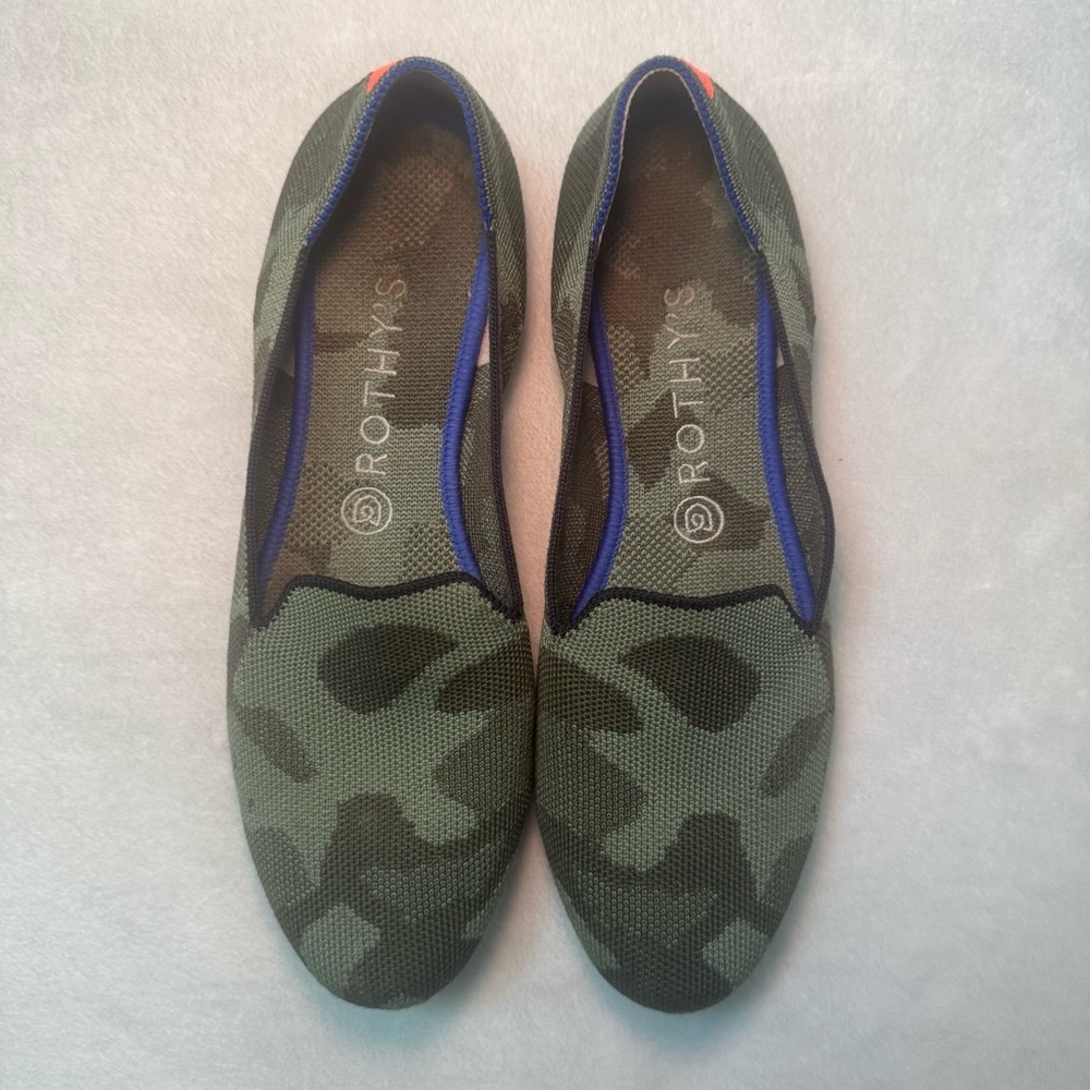 ROTHY’S Green Camo Flats Loafers - Size 9.5